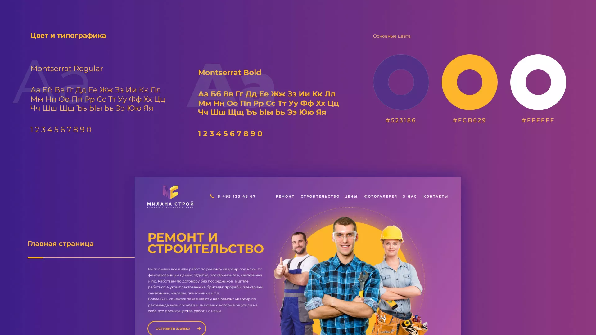 Разработка сайта строительной компании «Милана-Строй» в Котласе