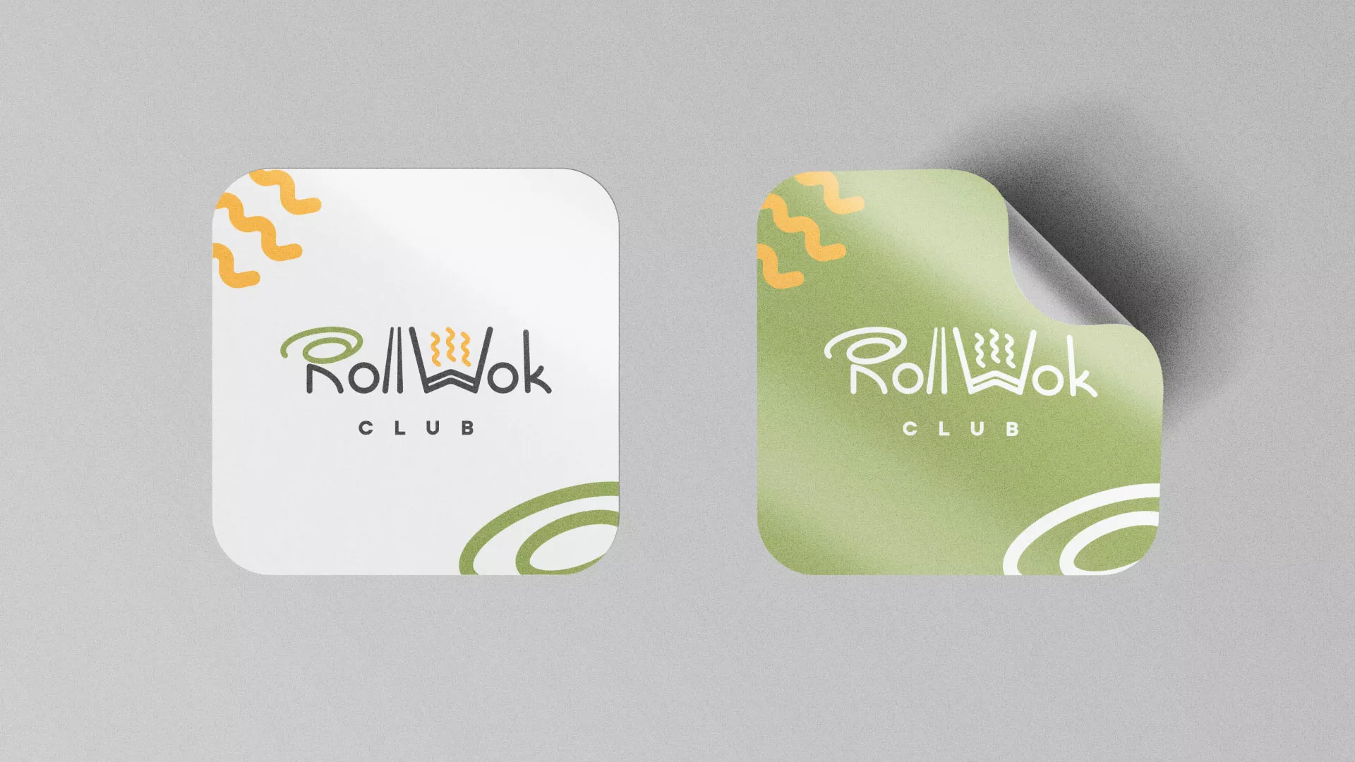 Разработка логотипа и фирменного стиля суши-бара «Roll Wok Club» в Котласе
